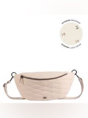 Lug Bemo Cloud Go Sling Quilted Crossbody Bag NWT Macadamia